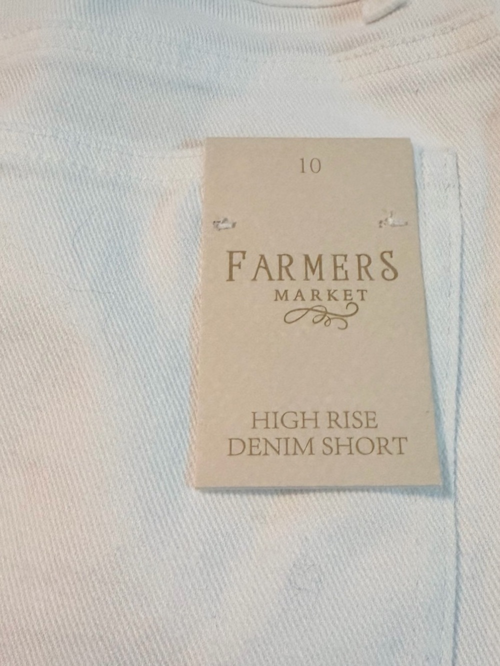 NWT Farmers Market Embroidered Off White High Rise Shorts w/Tassel Belt Sz 10 - Picture 6 of 7